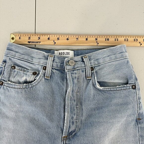 Agolde Riley High Rise Straight Crop Jeans Size 23 Clear Skies A056-1141 - Picture 8 of 12